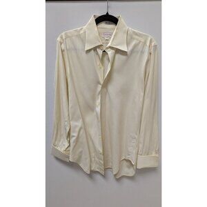 Cuzzens Cream Long-Sleeve Button-Down Shirt